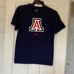 Nike Navy Blue Short Sleeve Tee with Red Logo